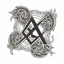 A rune inscription that represents strength and guidance in both Asatruism and management tattoo design idea