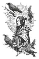 Itachi Uchiha with crows tattoo design idea