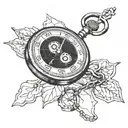 broken stop watch with time tattoo design idea