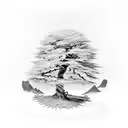 A beautifully detailed 3D printed sculpture of a Japanese maple tree, showcasing the intersection of technology and nature tattoo design idea