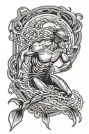 Swimmer racing tattoo design idea