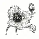 a black and white small fined line carnation flower also adding the words I love you so much my doodl tattoo design idea