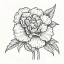  a black and white small fined line carnation flower also adding the words I love you so much my doodl tattoo design idea