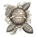 football with names as the lace   tattoo design idea