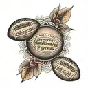 football with names as the lace   tattoo design idea