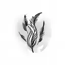 Feather with a dove tattoo design idea