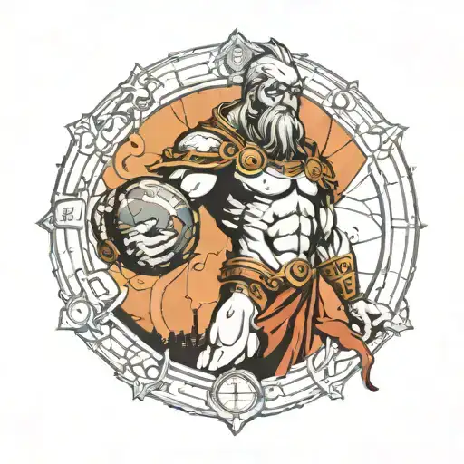titan atlas holding the world tattoo design idea