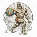 titan atlas holding the world tattoo design idea