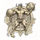 titan atlas holding the world tattoo design idea