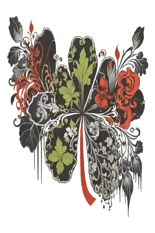 Shamrock shape made tattoo design idea