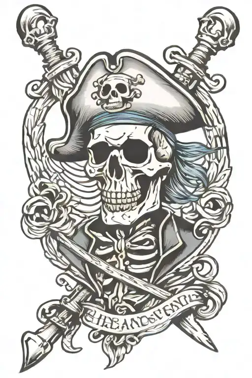 pirate skeleton tattoo design idea