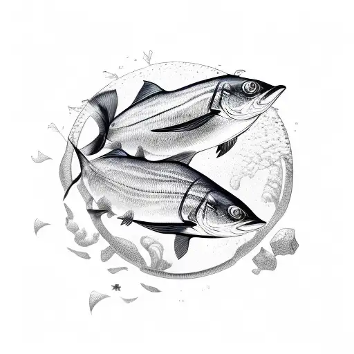 oriental bowl of sardine soup tattoo design idea