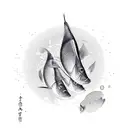 oriental bowl with sardine in it tattoo design idea