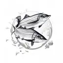 oriental bowl of sardine soup tattoo design idea