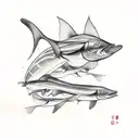 oriental bowl of sardine soup tattoo design idea