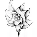 daffodil with stem tattoo design idea