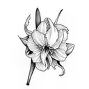 daffodil with stem tattoo design idea