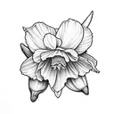 daffodil with stem tattoo design idea