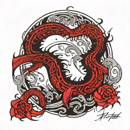 Scottish loch Ness monster sigil pictish art Celtic inspired tattoo tattoo design idea