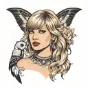 Taylor swift face outline tattoo tattoo design idea
