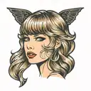 Taylor swift face outline tattoo tattoo design idea