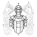 Computer science equations forming a knight's armor tattoo design idea