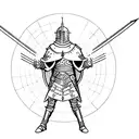 Computer science equations forming a knight's armor tattoo design idea