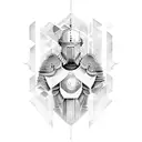 Computer science equations forming a knight's armor tattoo design idea