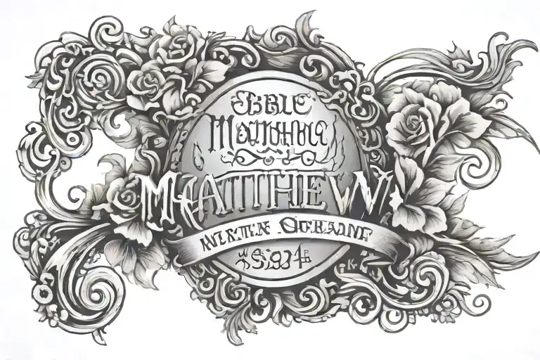 bible verse Matthew 5:4 written tattoo design idea