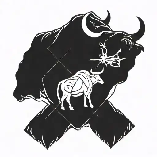 A tattoo symbolizing the ups and downs of trading, such as a stock market graph or a bull and bear fighting en el cuello tattoo design idea