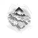 mountain snow ski  tattoo design idea