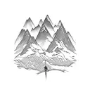 mountain snow ski  tattoo design idea