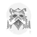 mountain snow ski  tattoo design idea