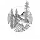 mountain snow ski  tattoo design idea