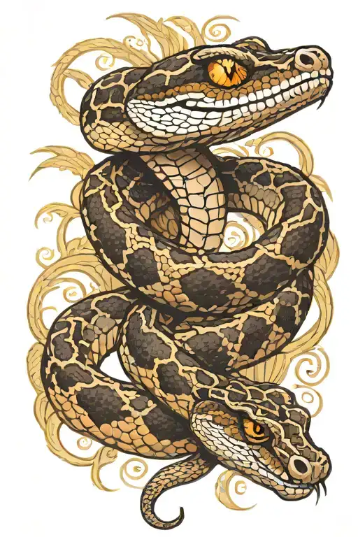 Diamondback Rattlesnake wrapped tattoo design idea