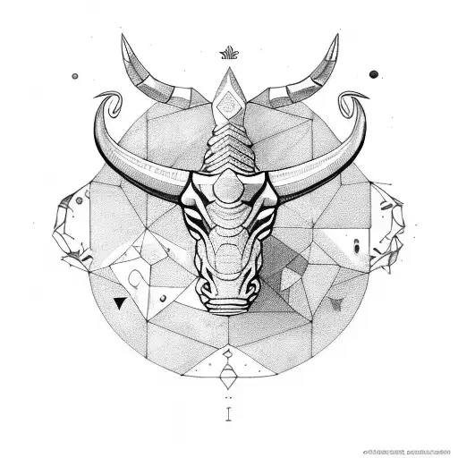 constelación de Tauro con signo zodiacal de tauro por debajo  tattoo design idea