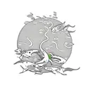 koi fish bonzai tree tattoo design idea