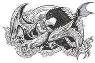 creation of adam with how to train your dragon tattoo design idea