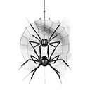 black widow spider hanging form a web tattoo design idea