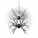 black widow spider hanging form a web tattoo design idea