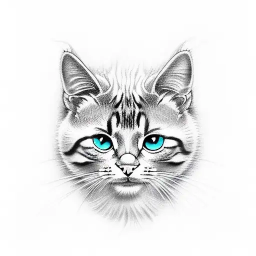 animal similar to cat, anime style tattoo design idea