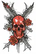 skull, spine, religion tattoo design idea