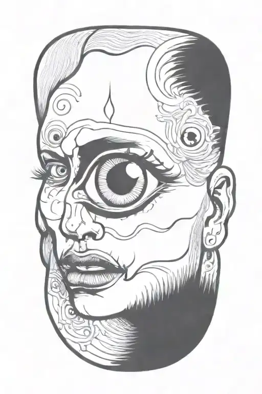 eyes, teeth psychedelic tattoo tattoo design idea