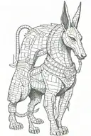 anubis with scales tattoo design idea