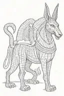 anubis with scales tattoo design idea