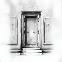 antique door tattoo design idea