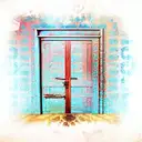 antique door tattoo design idea