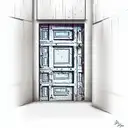 antique door tattoo design idea