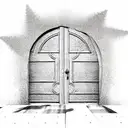 antique door tattoo design idea