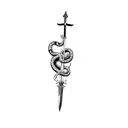 a sword with a snake on it tattoo design idea